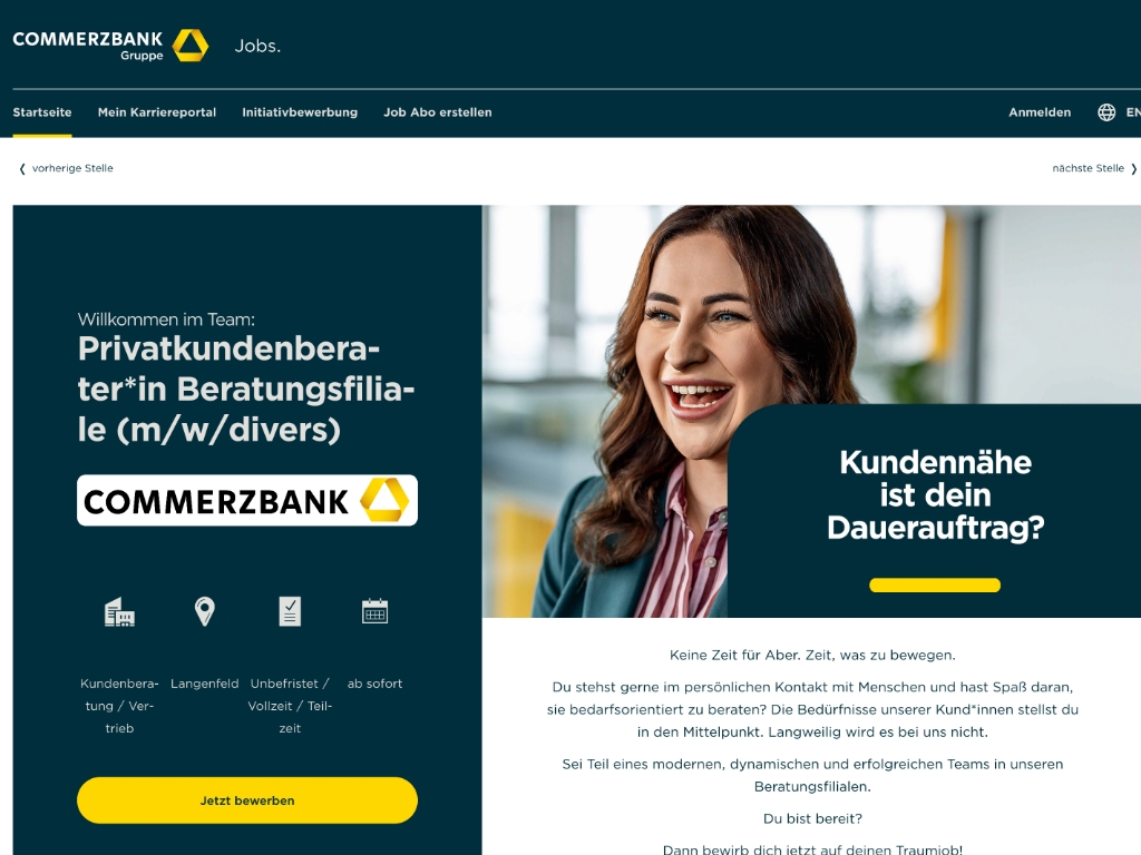 Beesite Bewerbermanagement Software - Referenz Commerzbank Stelle