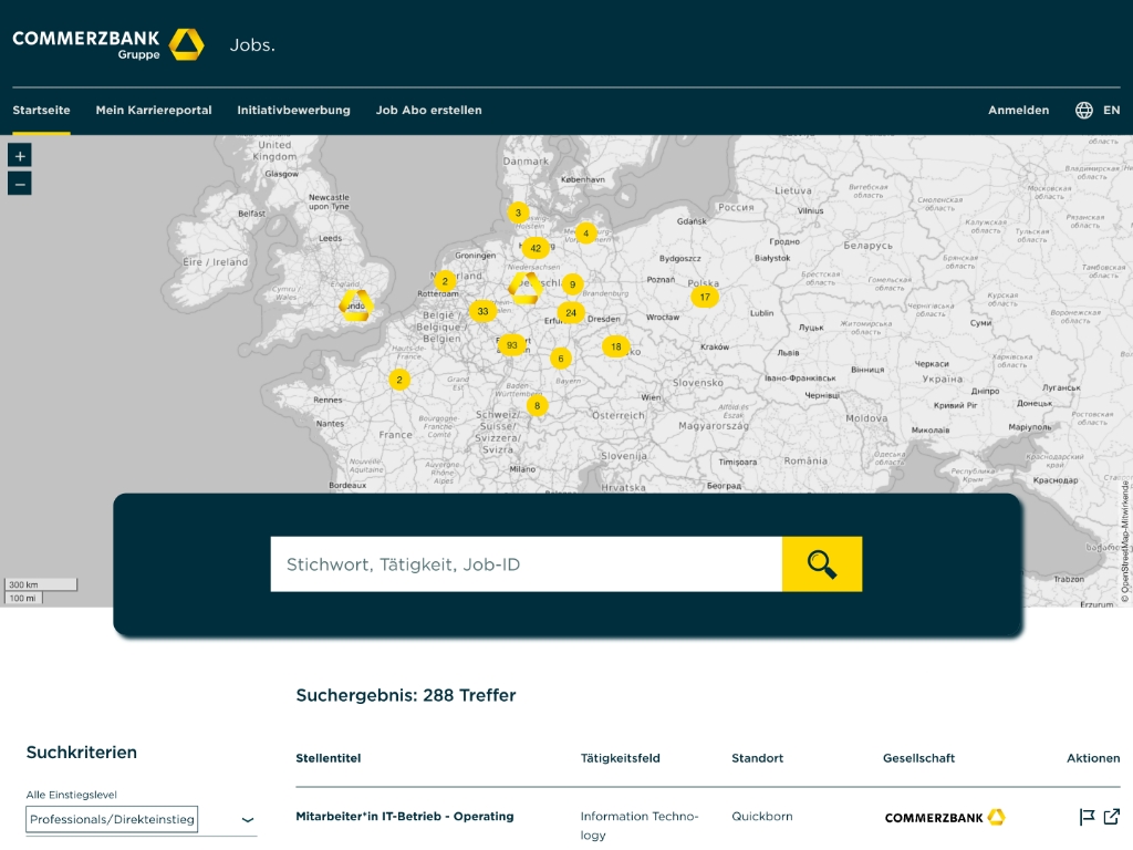 Beesite Bewerbermanagement Software - Referenz Commerzbank Stellenmarkt