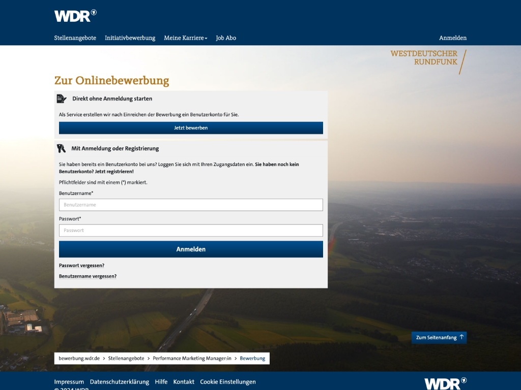 Beesite Bewerbermanagement Software - Referenz Wdr - zur Onlinebewerbung